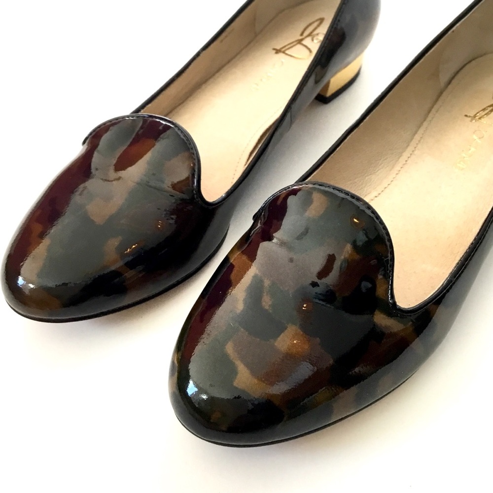 Joan & David Mitzie camo Print loafers gold heel 8 - Picture 4 of 7